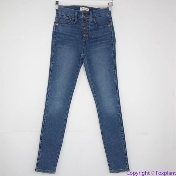 NEW Madewell 10" High-Rise Skinny Jeans in Dewitt Wash: Button-Front TENCEL, 25 - Picture 2 of 15